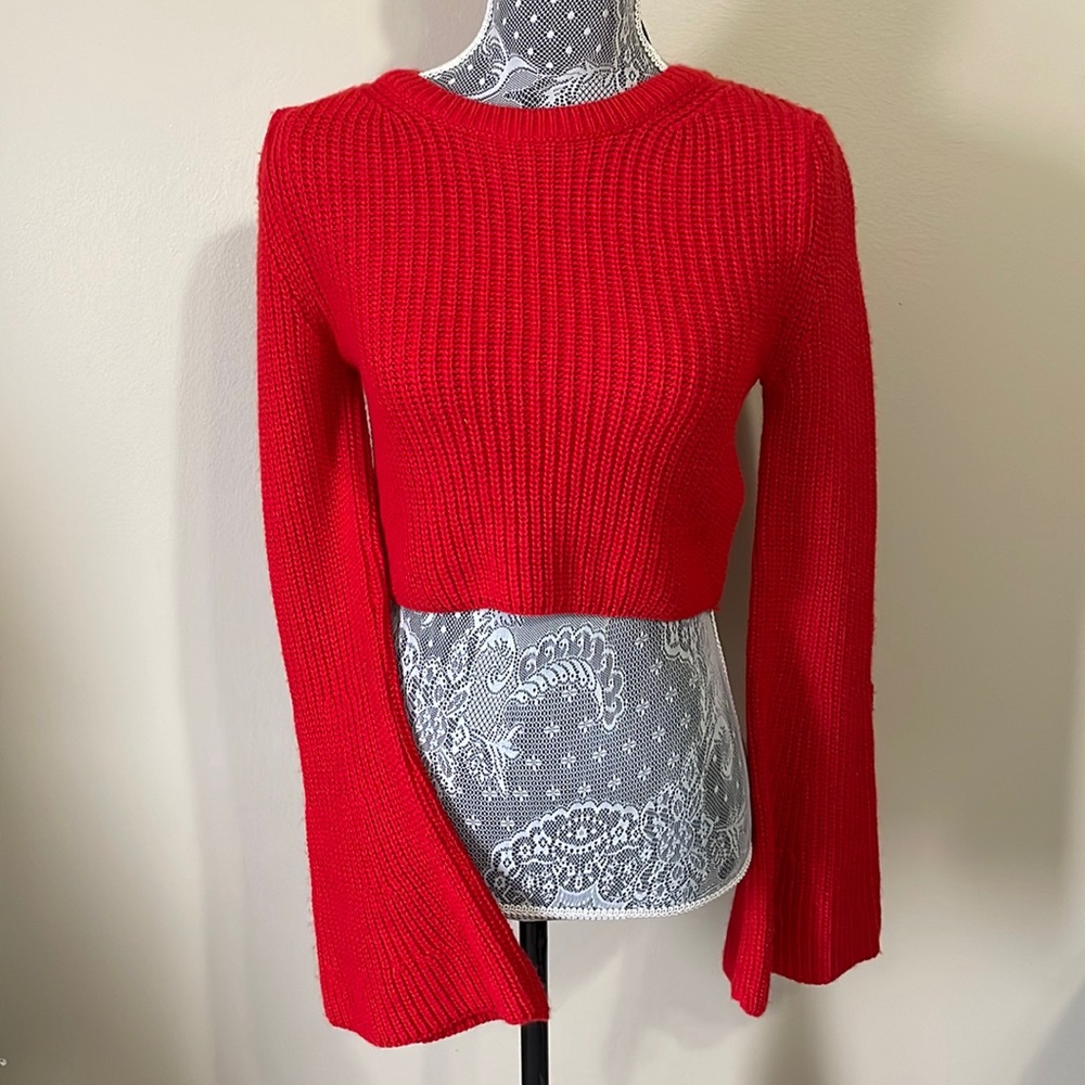NWOT Miss Selfridge Bell Sleeve Cropped Sweater